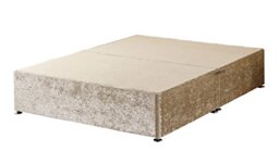 WINDSOR Velvet Divan Base with 4 Drawers, Fabric, Cream, Double