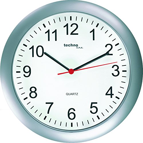 techno line WT 7700 Wall Clock, Plastic, Silver
