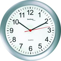 techno line WT 7700 Wall Clock, Plastic, Silver