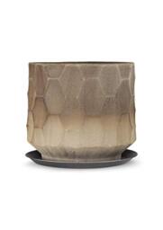 Kähler, Gro Flowerpot With Saucer Ø34 Cm Light Sand, Vase, Multicoloured, Unisex Adult