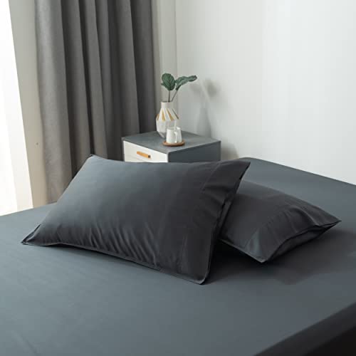 Bella Coterie - Luxury Bamboo Viscose Queen Size Pillowcase Set - Organically Grown - Cooling For Hot Sleepers - Ultra Soft - Hypoallergenic - 2 Pillowcases [Charcoal Grey]