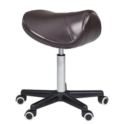 Master Massage Ergonomic Saddle Stool, Workshop, Office Use Swivel Rolling Chair, Perfect for Clinic, Spa, Salon in Coffee