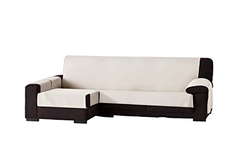 Eysa Bianca chaise longue cover 240 cm left, front view, color 00-ecru, Cotton, 37 x 9 x 29 cm