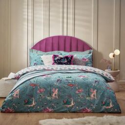 furn. Athena Mythological Duvet Cover Set - Abstract Greek Mythology Bedding Design (Mineral Blue - Double)