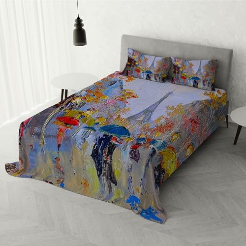 Italian Bed Linen Digital Print 100% Cotton Duvet Cover Set SD-18 Double