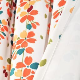 "Lush Decor Weeping Flower Room Darkening Window Curtain Panel Pair, Turquoise & Tangerine, 63"" L x 52"" W+ 2"" Header"