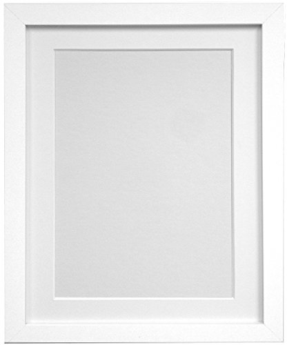 "FRAMES BY POST 25mm White Picture Photo Frame with White Mount 6"" x 4"" For Pic Size 4"" x 3"""