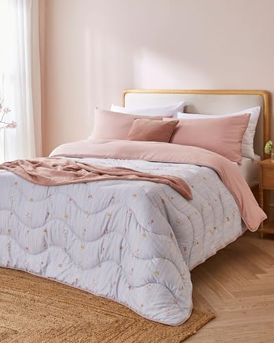 Night Lark Coverless Duvet and Pillowcase Set, Spring Summer Collection – 6 Tog Coverless Duvet King with Advanced Smartfil® Fibre, Machine Washable, Hypoallergenic – Vintage Stripes, King Bed Size
