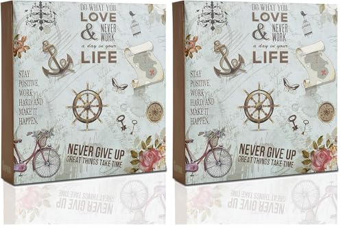 ARPAN Photo Album Slip In Case Memo Photograph For 200 x 4 x 6 Inch / 10x15 cm Picture (Slogan Art) (Pack of 2)