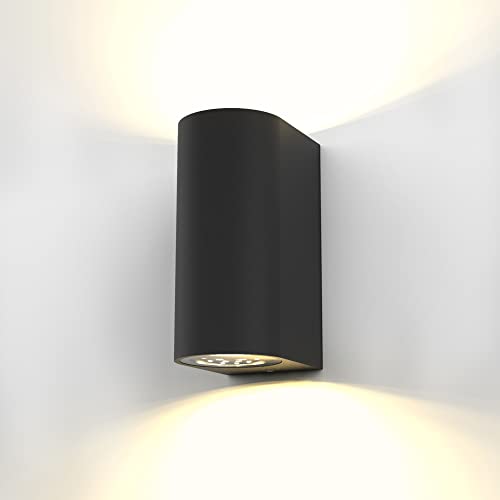B.K.Licht Outdoor Up Down Wall Light, Waterproof wall Lights for Interior or Exterior, Included 2X 5W GU10 Bulbs, Black