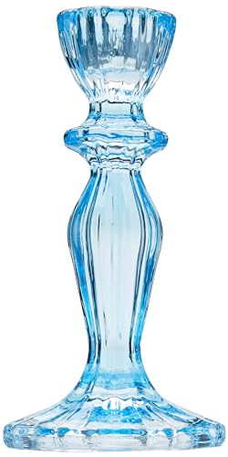 Sky Blue Candlestick Holder - Decorative Taper Candle Stand, Elegant Dinner Party Decorations, Easter Home Décor, Summer Birthday, Garden, Wedding, One Size, - Made By Talking Tables