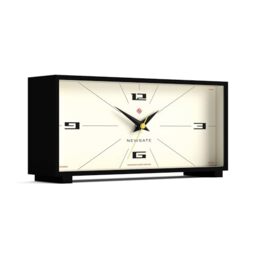 NEWGATE® Thunderbird desk clock - Retro contemporary rectangular design - Black - Modern mid-century style for desk, mantel, table top or shelf