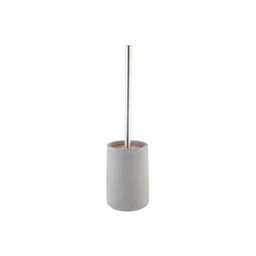 Axentia Toilet Brush and Holder Set Turin - Decorative Holder in Concrete - Bamboo Interior & Stainless Steel Brush Handle - Freestanding Cleaning Set in Grey