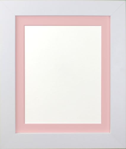 "FRAMES BY POST Metro White Picture Photo Frame with Pink Mount 30"" x 24"" For Pic Size 24"" x 20"" (Plastic Glass)"