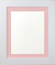 "FRAMES BY POST Metro White Picture Photo Frame with Pink Mount 30"" x 24"" For Pic Size 24"" x 20"" (Plastic Glass)"