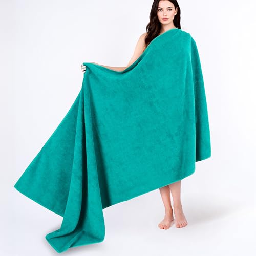 Cotton Paradise 100% Cotton Oversized Bath Sheet 40 x 80 Inches Extra Large Turkish Bath Towels for Bathroom, Turquoise Bath Towel