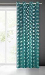 Eurofirany Chill Velvet Curtains Sequin Pattern Eyelets Velour Eyelet Curtain Velvet Opaque Magnificent Elegance Patterned (Turquoise)