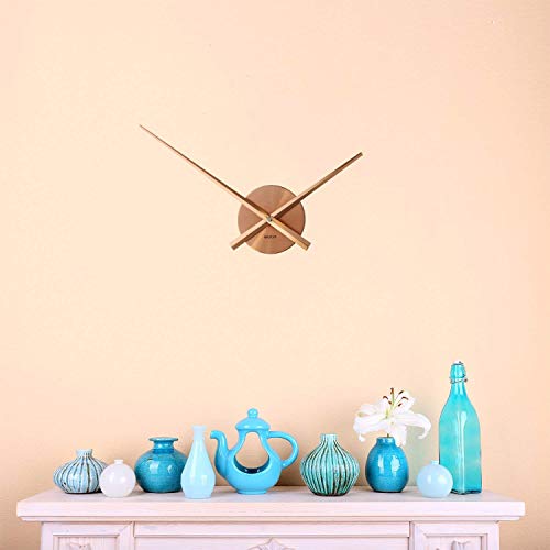 FlexiClock Copper Without Number Metal Wall Clock 3D Modern Home Decoration Minimalist Design Bedroom Decor Stylish Living Room Trendy Kitchen Accessories Large Quartz Clocks