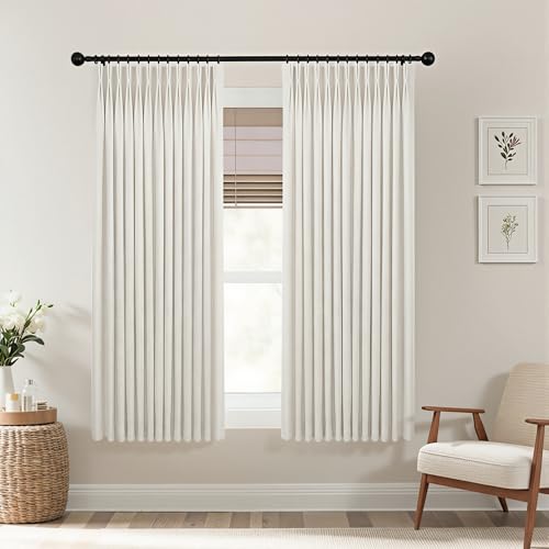 Natural Short Blackout Curtains for Kitchen 42x45 Inch Length