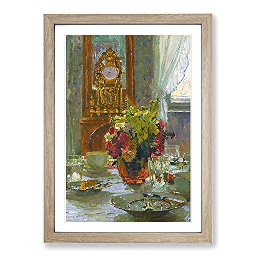 The Breakfast Table by Carl Moll Framed Print - A2 Oak Framed Wall Art - Ready to Hang - Modern Nature Picture - Living Room Bedroom Lounge Office