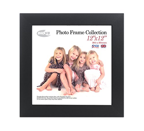 "Inov8 British Made Real Wood Picture/Photo Frame 12x12"" Inch(30x30cm) - Kayla 30mm Black"