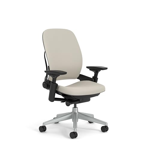Steelcase Leap Ergonomic Office Chair With LiveBack Lumbar Support And S-Shaped Flexible Backrest Light Grey Made in Europe