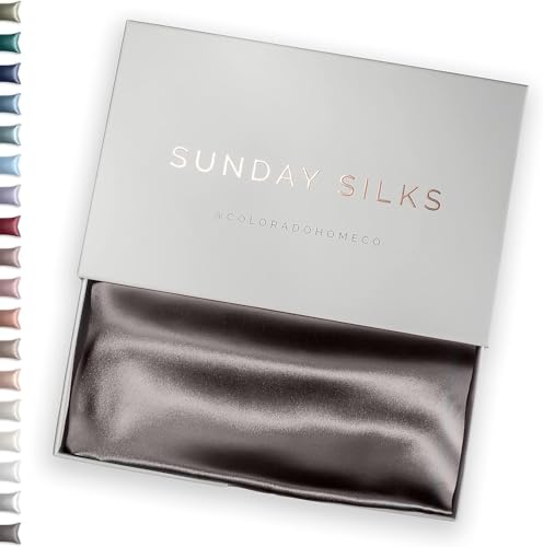 SUNDAYSILKS??? 100% Mulberry Silk Pillowcase, Silk Pillow Cases for Hair & Skin, Superior to Satin Pillowcase, with Zipper, Standard, Queen, King Sizes, Anti-Wrinkle, Cooling, Non-Slip Silk Pillowcases