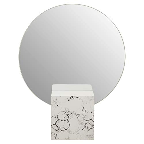 Premier Housewares Wall Mirror With Base Bathroom Mirrors With Nordic Marble Effect Mirror Wall White Bathroom Block Styles Free Standing Mirrors With Sleek Design/Garden 10 x 31 x 25