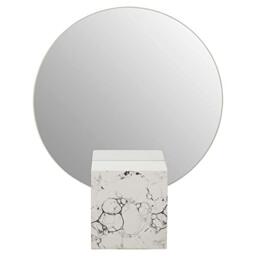 Premier Housewares Wall Mirror With Base Bathroom Mirrors With Nordic Marble Effect Mirror Wall White Bathroom Block Styles Free Standing Mirrors With Sleek Design/Garden 10 x 31 x 25