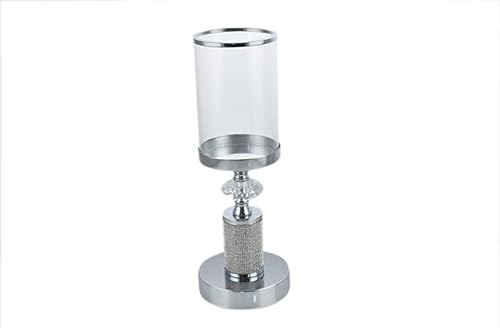 PARTENOPE M.613 Silver Candle Holder 34 cm 6692006, Shown