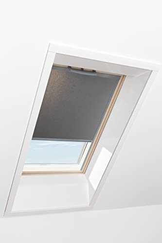 Original Roto Roller Blind Exclusive ZRE Daylight Blind for Roto Roof Windows Guide Rail Silver For Windows Series Q Size 134/078 - 13/07 Colour Dark Grey