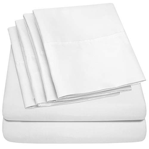 Sweet Home Collection Microfiber Deep Pocket Set-Extra Pillow Cases, Value, Luxury Yarns, White, Full