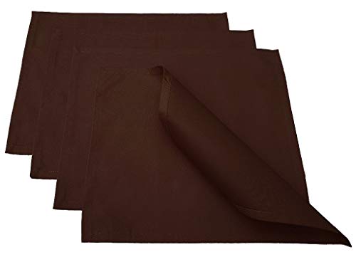 Lemos Home Place Mats Set of 4 Made from 100% Cotton Collection Concept, Choice of Colours and Sizes (Place Mats Set of 4-46 x 36 cm, Chocolate)