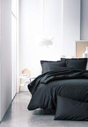 TODAY Fitted Sheet, Polyester, Black, 160 x 200 cm