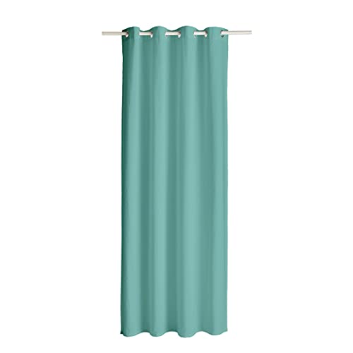 Today Cotton Eyelet Curtain 140 x 250 cm Aqua Green