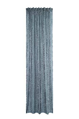 Curtain Silver Grey - Fringe Modern Living Room - Bedroom Children's Room - 140 x 245 cm