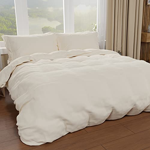 PETTI Artigiani Italiani - Double Duvet Cover, Duvet Cover and Pillowcases in Microfiber, Solid Color Cream, 100% Made in Italy