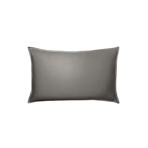 Essix Cotton Satin Pillowcase, Palazzo, Zinc, 50 x 75 cm