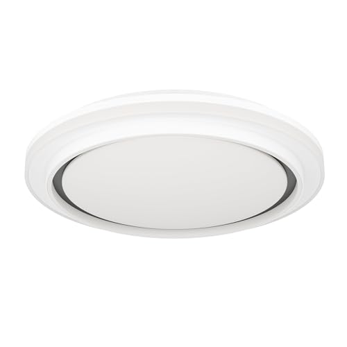 Eglo LED Ceiling lamp Semovigo, Round Light Fixture with dip Switch, Office and Kitchen Lighting in White Grey, Warm - Neutral - Cool White, Ø 40 cm