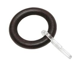 Gardinia Curtain Rings with Pleated Hooks Colonial Brushed Wood for Diameter 25 mm Pack of 10