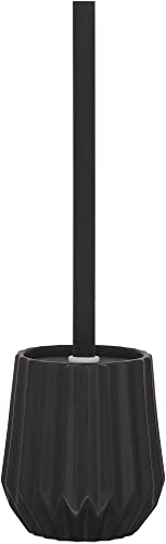 Sealskin Arte Toilet Brush and Holder, Ceramic, Black, 11.8 x 26 x 11.8 cm