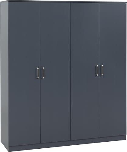 Seconique Dakota 4 Door Wardrobe in Dark Grey