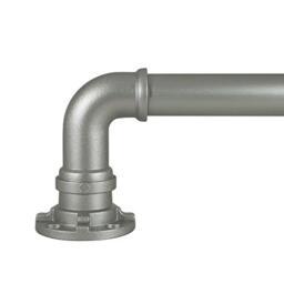 "Decopolitan 18-36"" Silver Industrial Telescopic Curtain Pole Set"