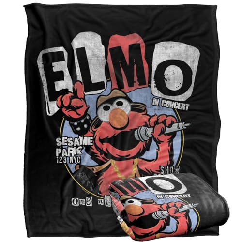 Sesame Street Elmo In Concert Tee Silky Touch Super Soft Throw Blanket 152 X 127 Cm