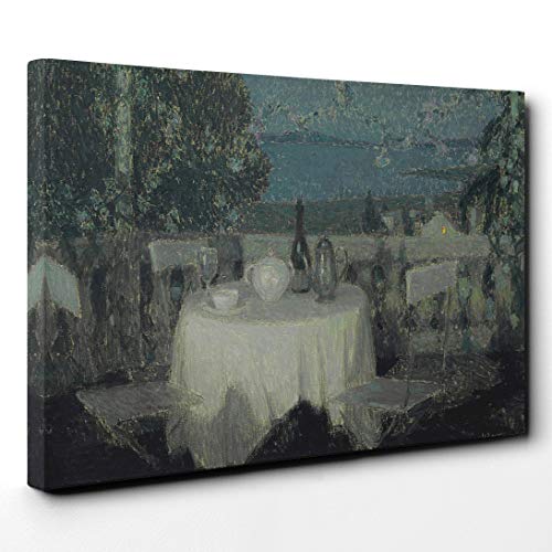 Henri Le Sidaner Table in The Morning Canvas Print - Gallery Wrapped 30mm Frame Wall Art - 30x20 inches - Ready to Hang - Modern Picture - Living Room Bedroom Lounge Office