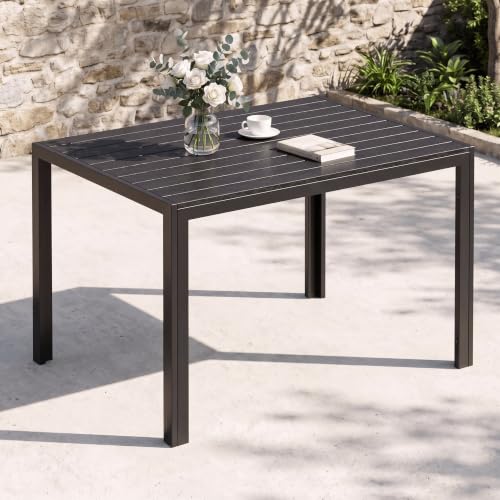 Clevich Garden Dining Table 110 x 70 cm, WPC Top, Aluminium Frame