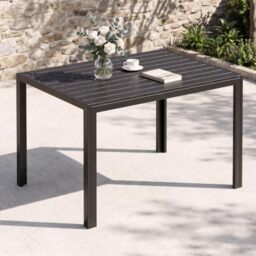 Clevich Garden Dining Table 110 x 70 cm, WPC Top, Aluminium Frame