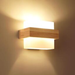 Comely Wooden Wall Lights Indoor, E27 Minimalist Design Wall Lamp Glas