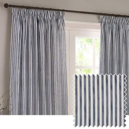 Yard Hebden Pencil Pleat Curtain Pair (Navy, 168 x 183 cm)