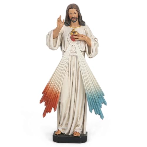 "BC Catholic Divine Mercy Statue, Jesus Christ Figure, Catholic Figurine, Religious Gift, 6"" H, Handmade by Buildclassic"